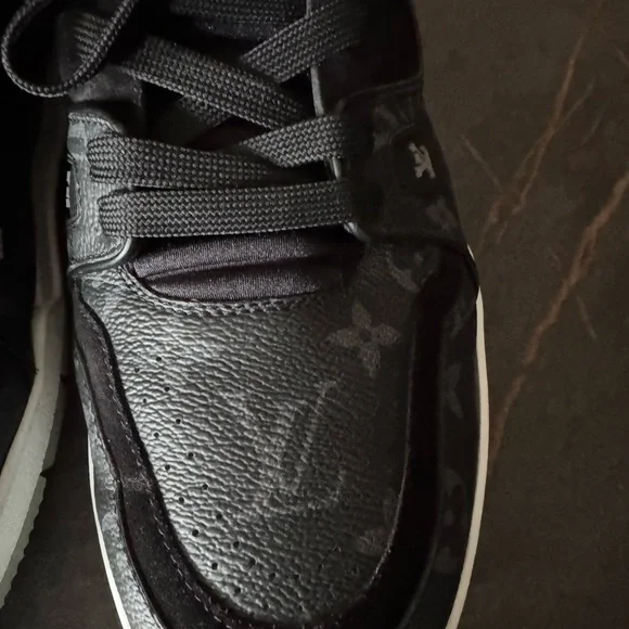 Louis Vuitton Black and White Monogram Sneakers